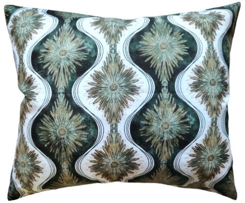 Pamut kispárna huzat - 40x50 cm / Sötétzöld Kaleidoszkóp mintával