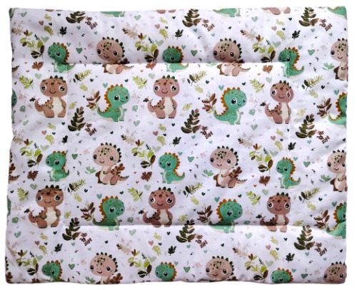 Lapos Ovis Kispárna - 38 x 48 cm / Zöld - Barna Bébi Dínó mintás