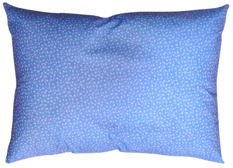 Pamut Félpárna huzat - 70x50 cm méretben / Kék - Fehér Apró Virág mintás