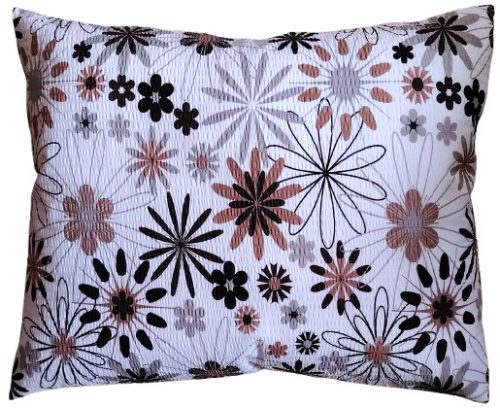 Krepp Nagypárna huzat Barna Csillag- Virág mintás  - 70 x 90 cm