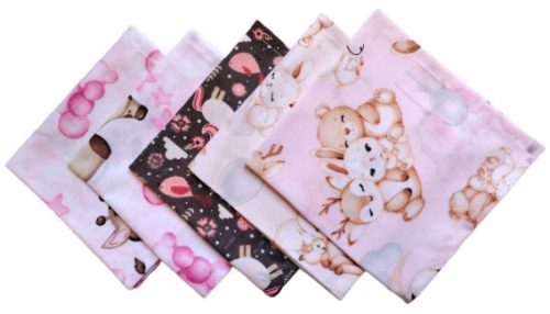 Textil Szalvéta csomag - 5db-os / Cuki Kislány minták