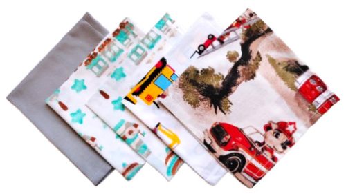 Textil Szalvéta csomag - 5db -os / Változatos Kisfiús Minták