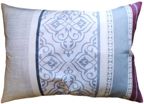 Pamut Félpárna huzat - 70x50 cm méretben / Szürke - Mályva színű Elegáns mintás