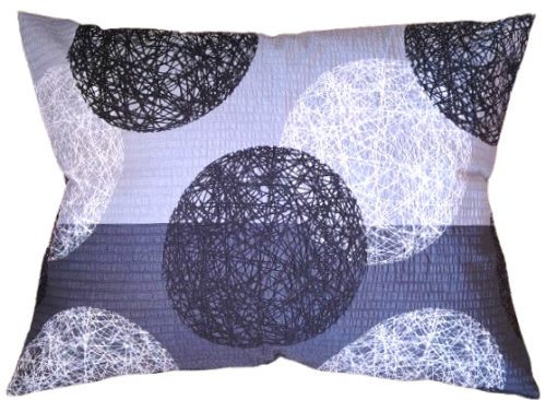Krepp nagypárna huzat Szürke - Fekete Gömb mintás  - 70 x 90 cm