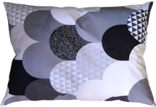 Pamut Félpárna huzat - 70x50 cm méretben / Szürke - Fehér Léggömb mintás