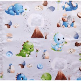 Textil szalvéta - 30x30cm /  Vidám Bébi Dínó mintás