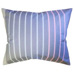   Pamut Kispárna huzat / Szürke -Rózsaszín Csíkos   40 x 50 cm