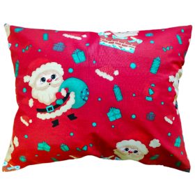   Piros alapon Télapó mintás / Karácsonyi  kispárna huzat - 40 x 50 cm