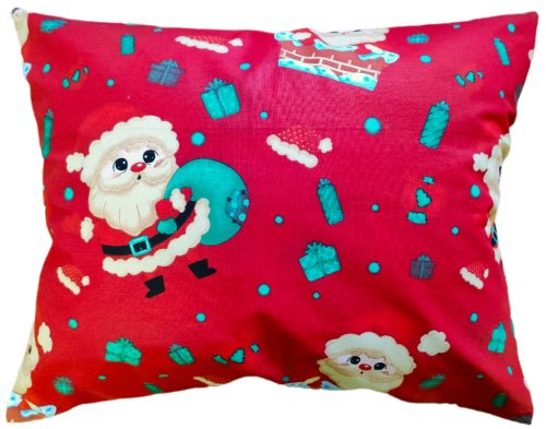 Piros alapon Télapó mintás / Karácsonyi  kispárna huzat - 40 x 50 cm