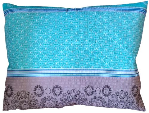 Krepp nagypárna huzat -  70x90 cm / Türkiz - Szürke Virág mintás