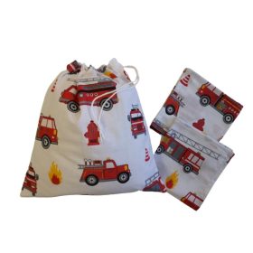 Tisztasági Csomag 3db-os  / fehér alapon tűzoltó autók mintával