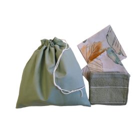 Zöld levél mintás tisztasági csomag 4 részes