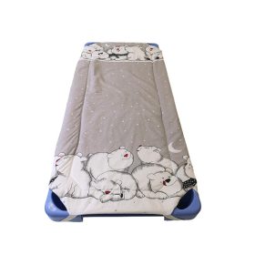   Töltött ovis gumis lepedő szürke jegesmaci mintával 55x130 cm