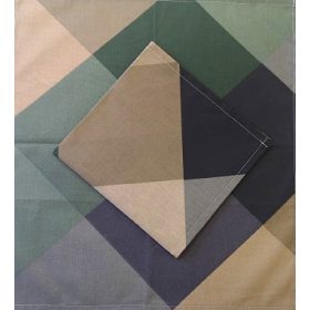 Textil szalvéta 40x40 cm /Kék-zöld-földszínekben