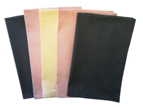 Pamut kispárna huzat csomag 5 db-os,  I. osztályú , szürke, rózsaszín,  sárga színekben