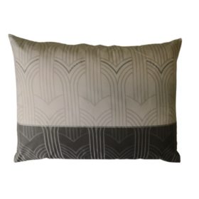   Elegáns pamutszatén nagypárna huzat - 70x90 cm, szürke-fehér grafikai mintás