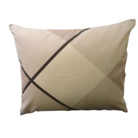   Bézs-barna kockás, modern mintás pamut kispárna huzat 40x50 cm