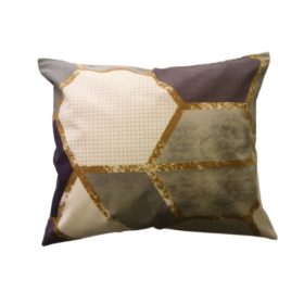 szürke-lila mintás 100% pamut kispárna huzat 40x50 cm