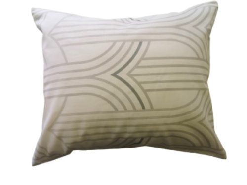 Pamutszatén kispárna huzat fehér alapon szürke grafikai mintás