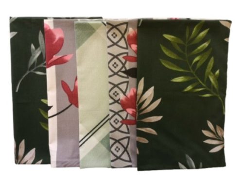 Pamut kispárna huzat csomag I. osztályú , zöld - szürke vegyes minták