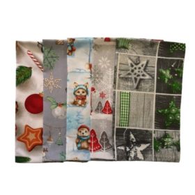   Vegyes karácsonyi mintás pamut kispárna huzat csomag I.osztályú