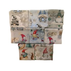   Karácsonyi mikulás, manó mintás pamutvászon patchwork csomag - 2 kg 