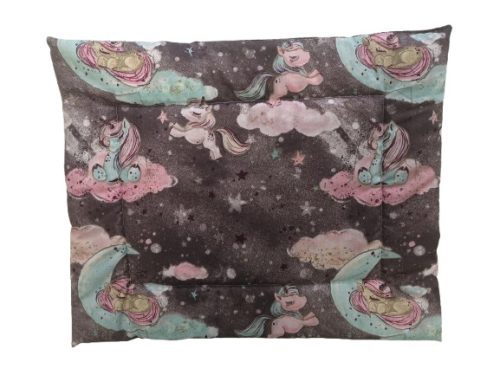 Szürke unikornis - hold mintás lapos ovis kispárna