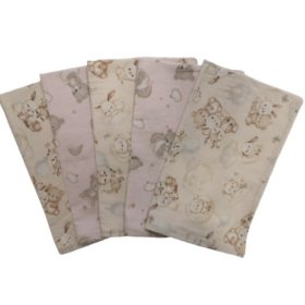   Gyermek flanel kispárna huzat csomag 40x50 cm  bézs rózsazsín cuki állat mintás