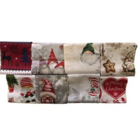   Karácsonyi manó, mézeskalács mintás pamutvászon patchwork csomag - 2 kg