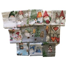   Karácsonyi mikulás, manó,  hóember mintás pamutvászon patchwork csomag - 2 kg