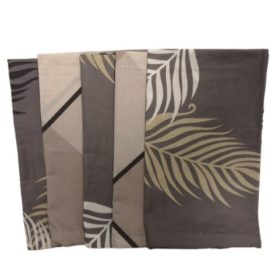   Pamut kispárna huzat csomag 5 db-os,  II. osztályú , szürke leveles, bézs geometriai mintás