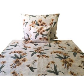   3 részes pamut ágynemű huzat szett - 140X200 cm /  orchidea mintás