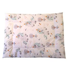   Lapos ovis kispárna - 38x480cm/ elfordított türkiz - szürke unikornis - álomfogó mintás