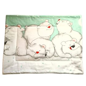   Menta zöld alapon jegesmedvés ovis lapos párna 38x48 cm – 100% pamut borítás