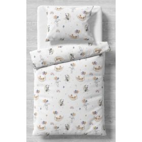 2 részes FLANEL gyermek ágynemű huzat szett 90x130 cm /  panda maci - róka - nyuszi - lufi mintás 