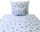 Flanel ágynemű huzat 3 részes 140x200 cm / babakék alapon felhő - maci mintás