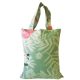 Pasztellzöld virágos pamut szatyor - textil táska 35x45 cm