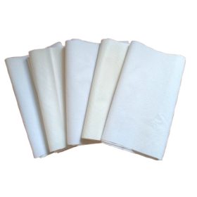 Szabászati maradék fehér púr - frottír textil csíkok - 5 db -os csomagban