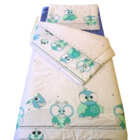   Ovis ágynemű szett 2 részes 90x130 cm / Türkiz bagoly  mintás