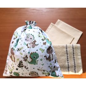 Tisztasági csomag 4 db-os  / zöld - barna dínó