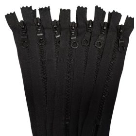   14 cm hosszú fekete vastag fogú műanyag zárt cipzár csomag 13 db - os  