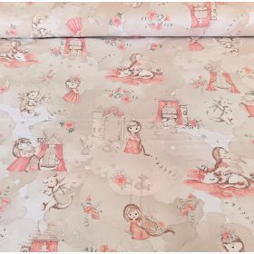 Hintázó kislány mintás pamutvászon textil - 160 cm