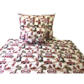   Cuki tűzoltó állat mintás 3 részes pamut ágynemű huzat - 140x200 cm