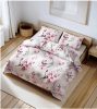 3 részes pamut ágynemű huzat szett - 140X200 cm rózsaszín almavirág mintás