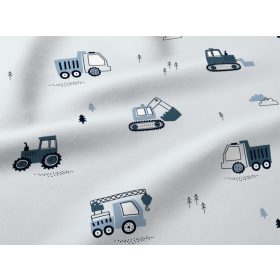 Pamutvászon textil - 160 cm /szürke munkagépes