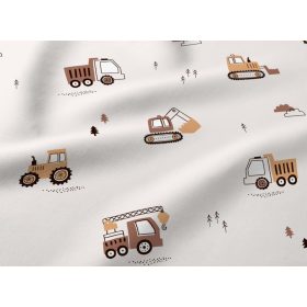 Pamutvászon textil - 160 cm / barna munkagépes