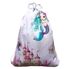   Óvodai tornazsák - textilzsák - 30x40 cm / Sellő - kastély mintás