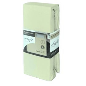 Világos menta pamut jersey gumis lepedő - 90x200 + 25 cm