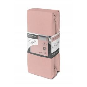   Gumis pamut jersey lepedő pasztell mályva színű - 90x200 + 25 cm
