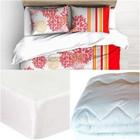  Akciós krepp hosszú ágynemű csomag:  ágynemű 140x220 cm + 135x220 cm paplan + 90x200 cm pamut gumis lepedő együtt